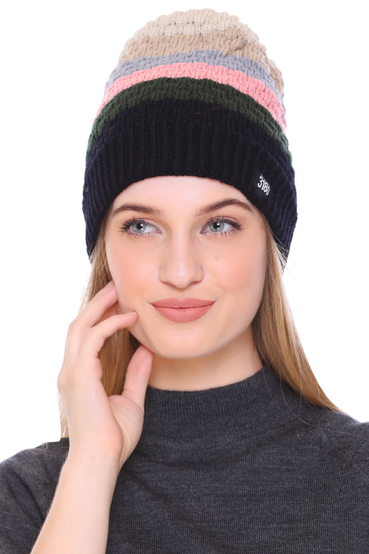 Enchanting Rainbow: Woollen Cap with Beautiful Colors for Girls