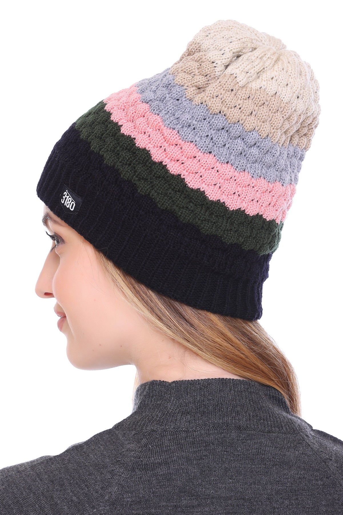 Enchanting Rainbow: Woollen Cap with Beautiful Colors for Girls