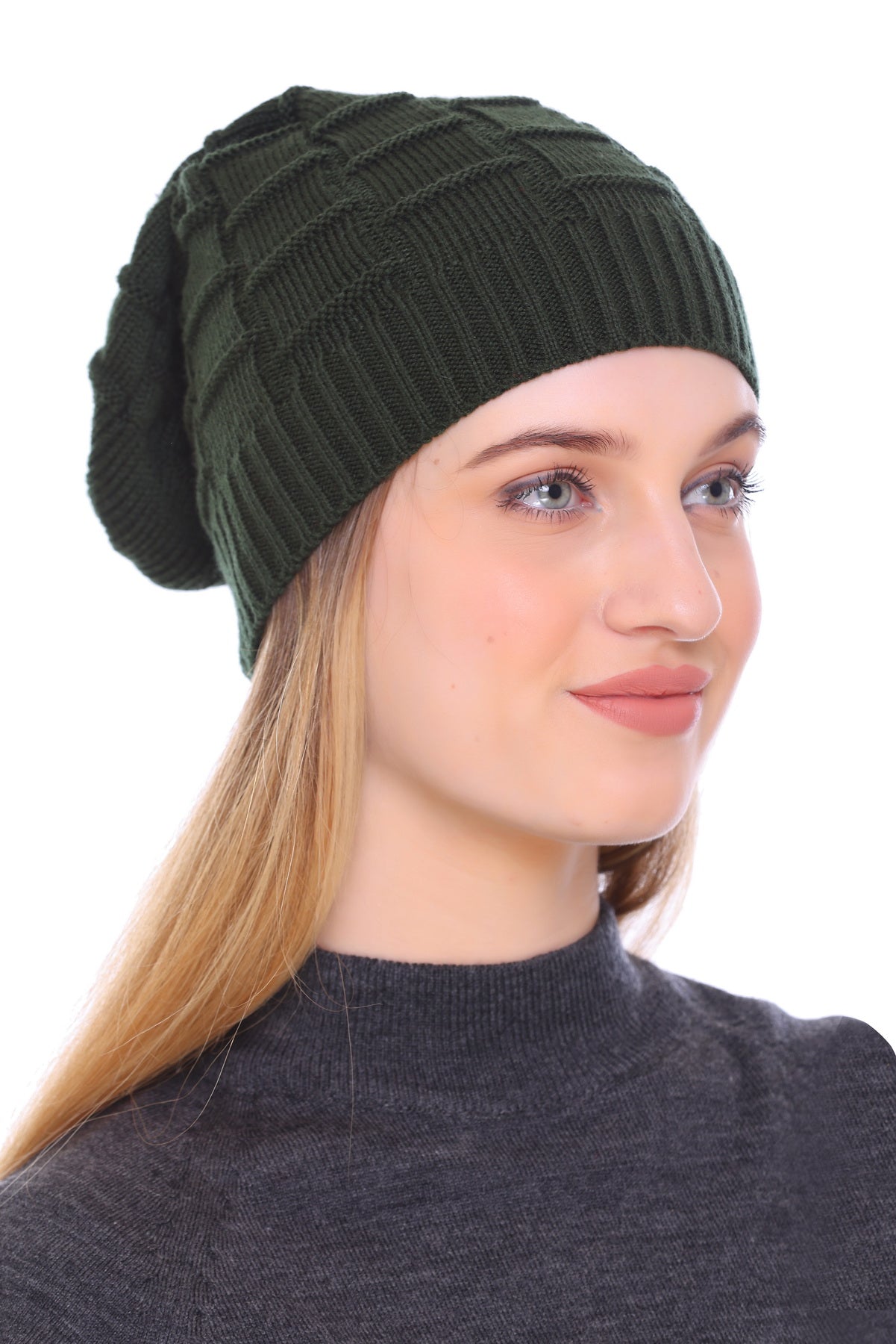 Snuggle Chic: Ladies Winter Olive Beanie Cap for Ultimate Comfort and Warmth