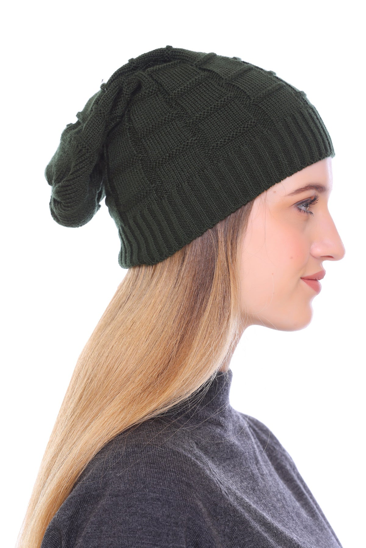 Snuggle Chic: Ladies Winter Olive Beanie Cap for Ultimate Comfort and Warmth