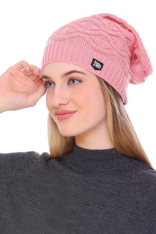 Fuchsia Elegance: Ladies Winter Beanie Cap for Perfect Comfort and Warmth